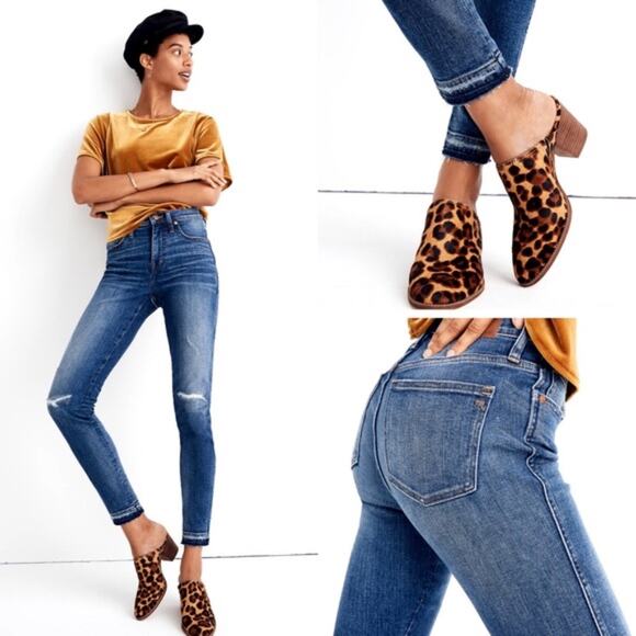 Madewell NWT High Rise Skinny Distressed Jean Staple Capsule Trendy Ladies - Picture 1 of 14
